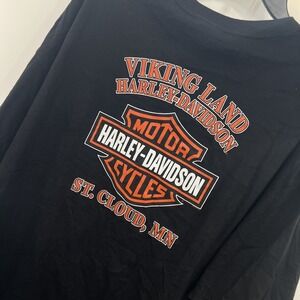 Harley Davidson Minnesota T Shirt Mens Size 3XL Motorcycles Biker Black SS EUC